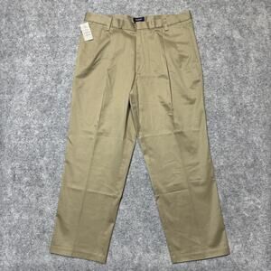 New Dockers Signature Khaki Pleated D3 Classic Fit Dress Pants Men's 36x29 Tan